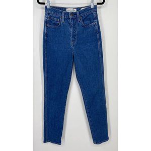 Denim Forum The Anjelica High Rise Slim Jeans Women's Size 26 Stretch Denim Blue